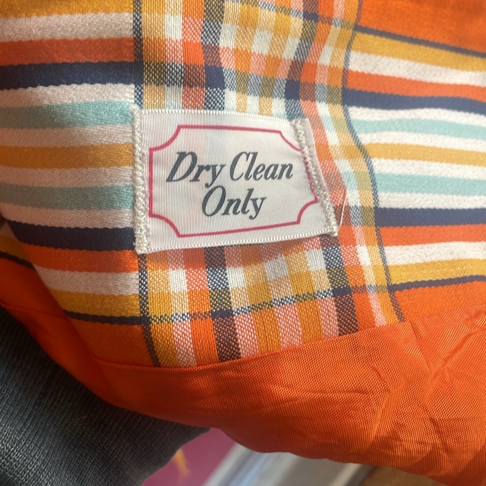 MARSIS California vintage 60’s orange blue plaid blazer jacket oversized collar - Picture 9 of 12